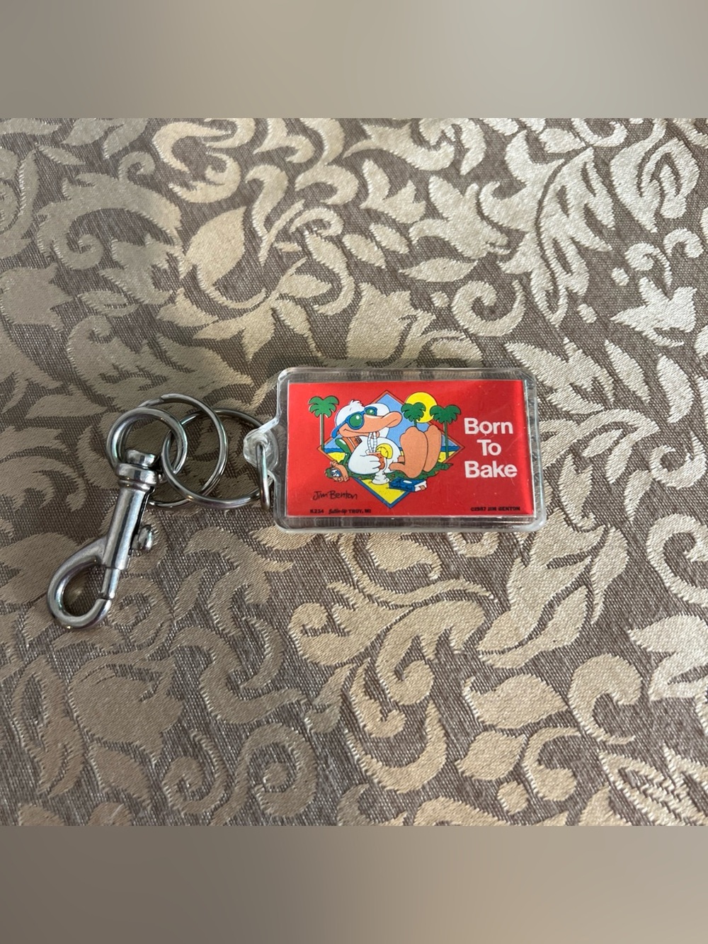 Jim Benton Born To Bake Keychain Purse Charm Spring Summer